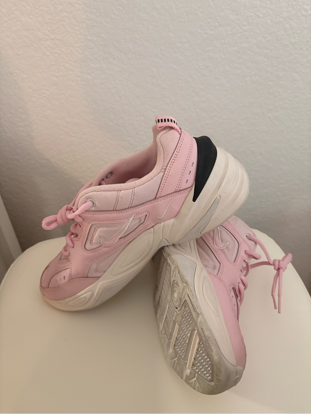 Nike Women’s Pink and White Chunky Sneakers